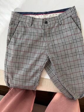 Tailored Recreation Gray Plaid Men’s Dress Pants - Classic  Trousers 32x32